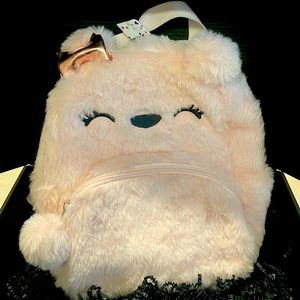 Claire’s club fuzzy pink back pack